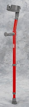 picture of walk easy red forearm crutch